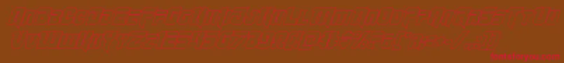 Omegaforceoutital12 Font – Red Fonts on Brown Background