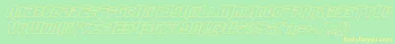 Omegaforceoutital12 Font – Yellow Fonts on Green Background