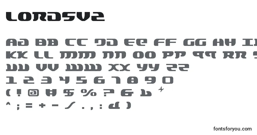 A fonte Lordsv2 – alfabeto, números, caracteres especiais