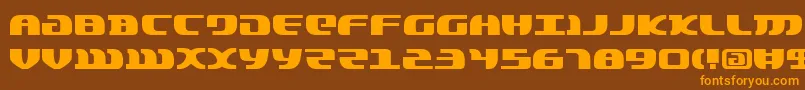 フォントLordsv2 – オレンジ色の文字が茶色の背景にあります。