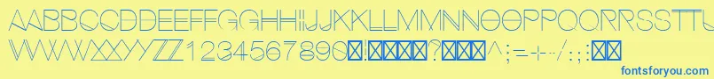HipstelveticaUltralight Font – Blue Fonts on Yellow Background