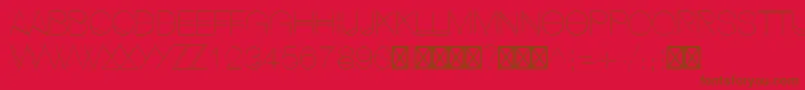 HipstelveticaUltralight-fontti – ruskeat fontit punaisella taustalla