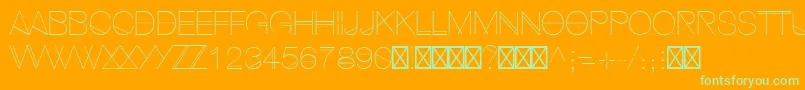 HipstelveticaUltralight Font – Green Fonts on Orange Background