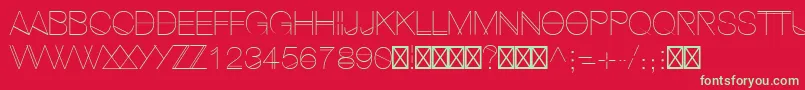 HipstelveticaUltralight Font – Green Fonts on Red Background