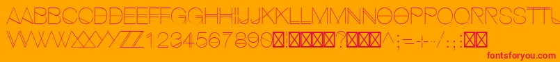 HipstelveticaUltralight Font – Red Fonts on Orange Background