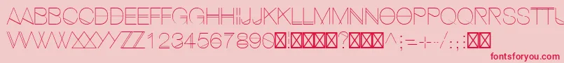 フォントHipstelveticaUltralight – ピンクの背景に赤い文字