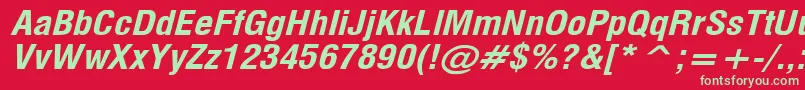 フォントMilfBi – 赤い背景に緑の文字