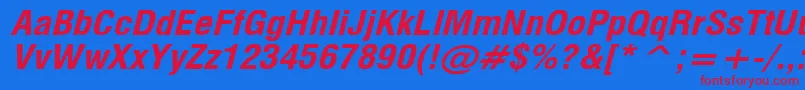 MilfBi Font – Red Fonts on Blue Background