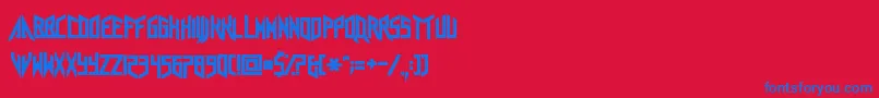 フォントAgraAxera – 赤い背景に青い文字