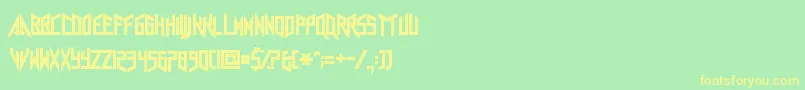 フォントAgraAxera – 黄色の文字が緑の背景にあります