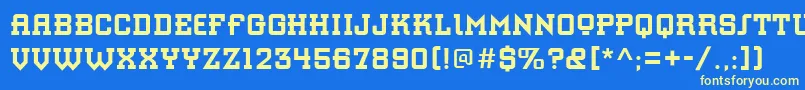 StAzucarGothic Font – Yellow Fonts on Blue Background