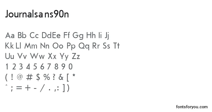 Schriftart Journalsans90n – Alphabet, Zahlen, spezielle Symbole