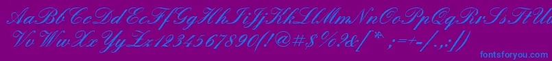 Quadrillescriptblackssk Font – Blue Fonts on Purple Background