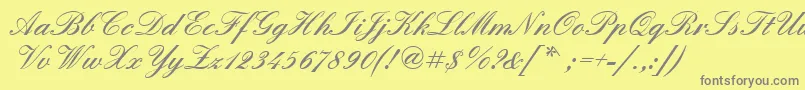 Quadrillescriptblackssk Font – Gray Fonts on Yellow Background