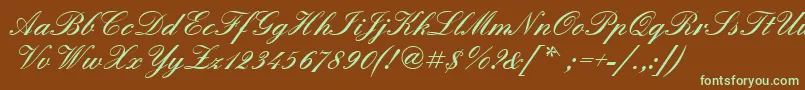 Quadrillescriptblackssk Font – Green Fonts on Brown Background