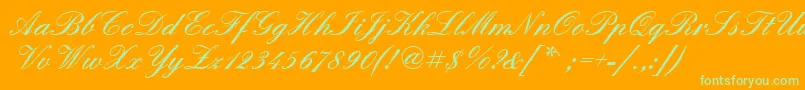 Quadrillescriptblackssk Font – Green Fonts on Orange Background