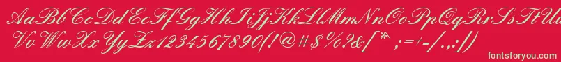 Quadrillescriptblackssk Font – Green Fonts on Red Background