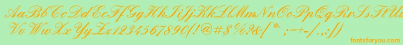 Quadrillescriptblackssk Font – Orange Fonts on Green Background
