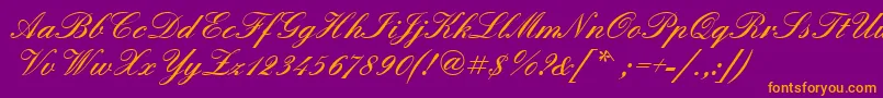 Quadrillescriptblackssk Font – Orange Fonts on Purple Background