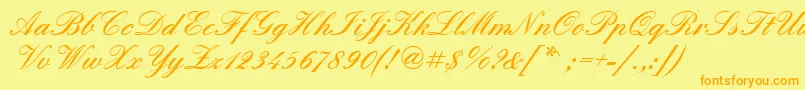 Quadrillescriptblackssk Font – Orange Fonts on Yellow Background