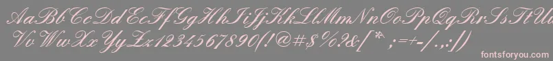 Quadrillescriptblackssk-Schriftart – Rosa Schriften auf grauem Hintergrund