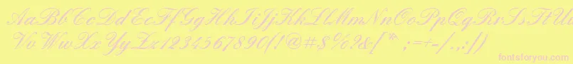 Quadrillescriptblackssk Font – Pink Fonts on Yellow Background