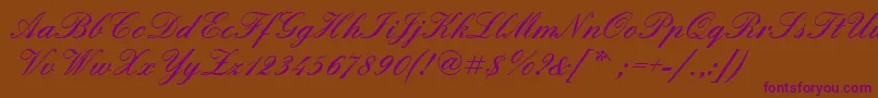 Quadrillescriptblackssk Font – Purple Fonts on Brown Background