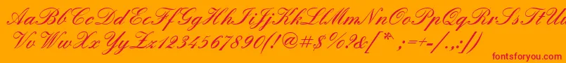 フォントQuadrillescriptblackssk – オレンジの背景に赤い文字
