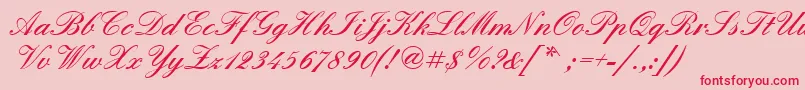 Quadrillescriptblackssk-Schriftart – Rote Schriften auf rosa Hintergrund
