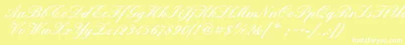 Quadrillescriptblackssk Font – White Fonts on Yellow Background