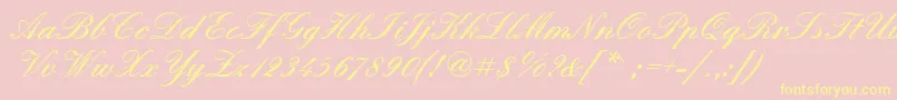 Quadrillescriptblackssk Font – Yellow Fonts on Pink Background