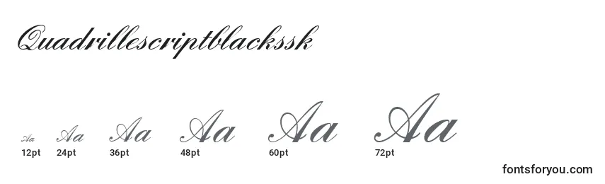 Размеры шрифта Quadrillescriptblackssk