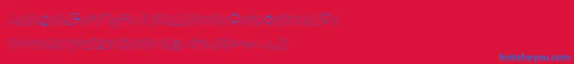 Шрифт BmdMeatloafOutline – синие шрифты на красном фоне