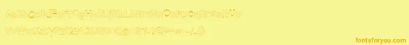 BmdMeatloafOutline-Schriftart – Orangefarbene Schriften auf gelbem Hintergrund