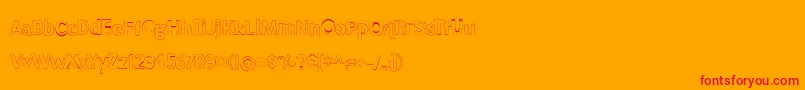 BmdMeatloafOutline Font – Red Fonts on Orange Background