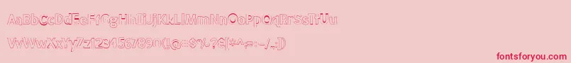 フォントBmdMeatloafOutline – ピンクの背景に赤い文字