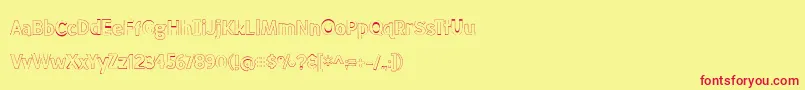 BmdMeatloafOutline Font – Red Fonts on Yellow Background