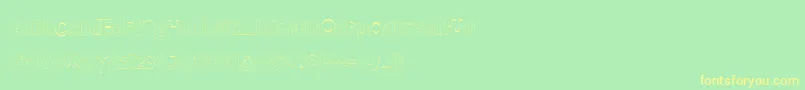フォントBmdMeatloafOutline – 黄色の文字が緑の背景にあります