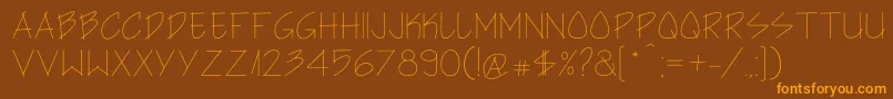 ArchitectsHand Font – Orange Fonts on Brown Background