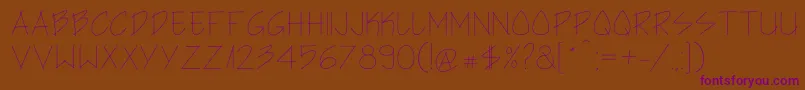 ArchitectsHand Font – Purple Fonts on Brown Background