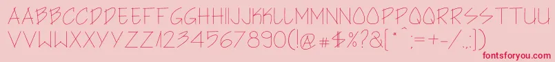 ArchitectsHand Font – Red Fonts on Pink Background
