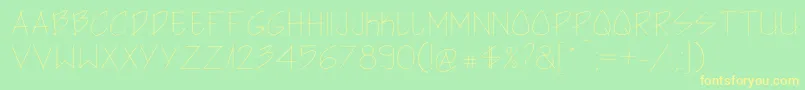 ArchitectsHand-Schriftart – Gelbe Schriften auf grünem Hintergrund