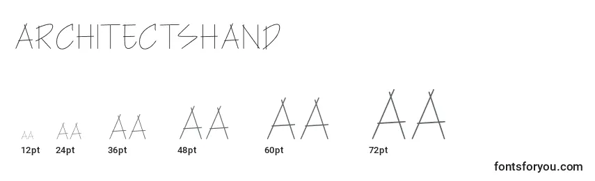 Размеры шрифта ArchitectsHand