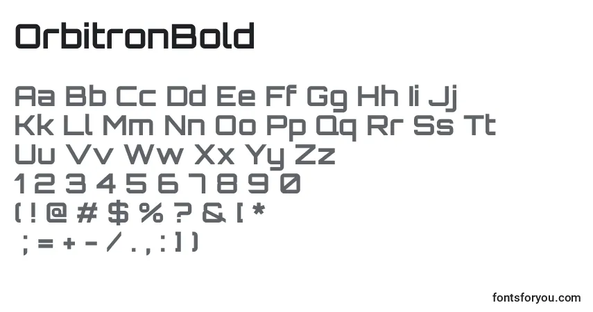 Шрифт OrbitronBold – алфавит, цифры, специальные символы