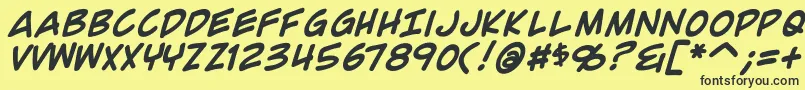 ComicGeekBold Font – Black Fonts on Yellow Background