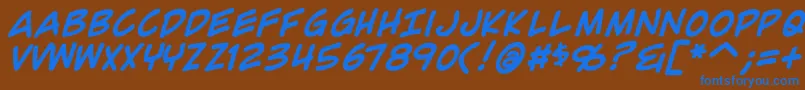 ComicGeekBold Font – Blue Fonts on Brown Background