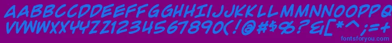 ComicGeekBold Font – Blue Fonts on Purple Background