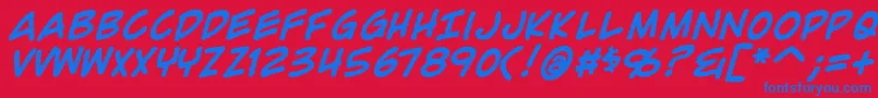 ComicGeekBold Font – Blue Fonts on Red Background