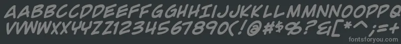 ComicGeekBold-fontti – harmaat kirjasimet mustalla taustalla
