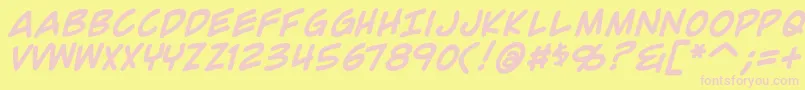 ComicGeekBold Font – Pink Fonts on Yellow Background